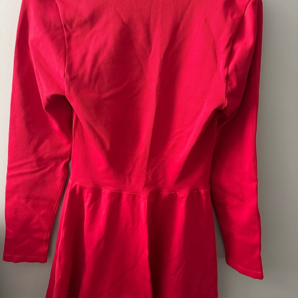 OQQ Ribbed Long Sleeve Square Neck Red dress‎ Size XL NWOT - Picture 3 of 6